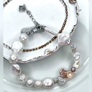 Handmade Freshwater Pearl Multi Shapes Adjustable Bracelet